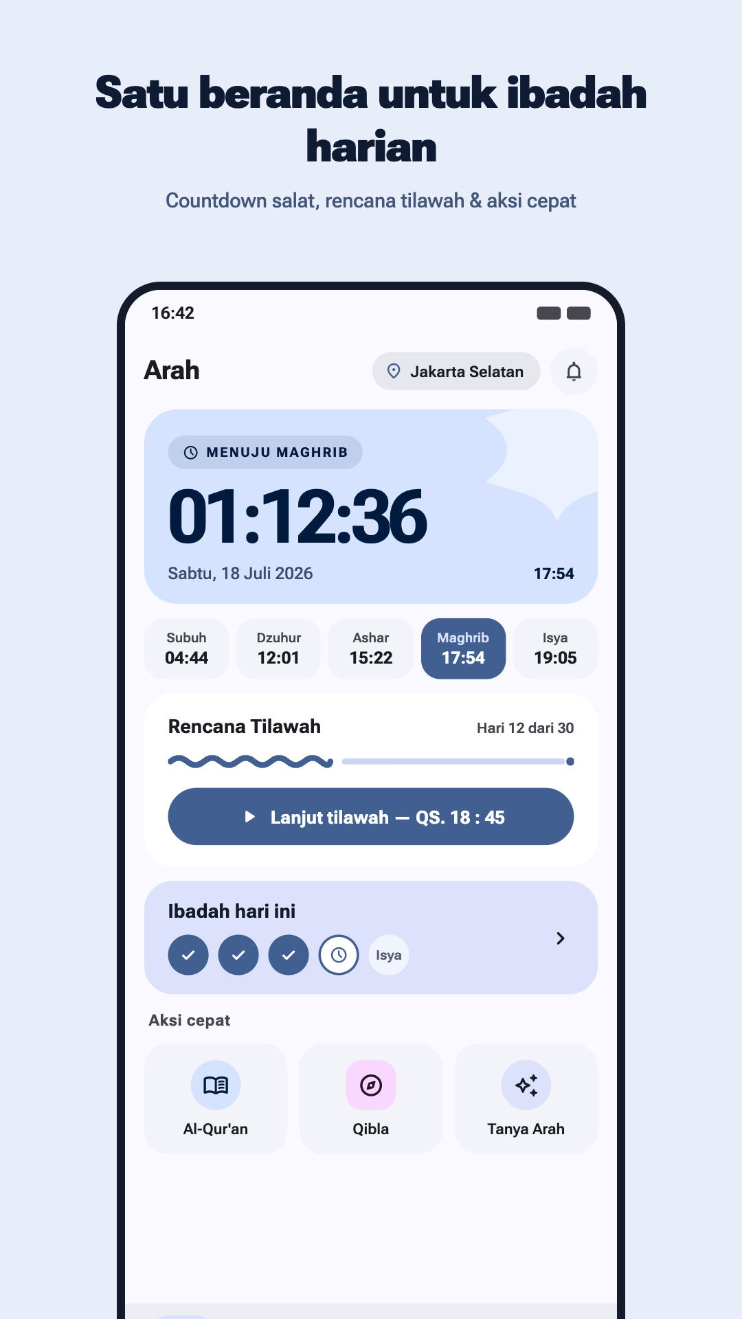 Arah home prayer schedule