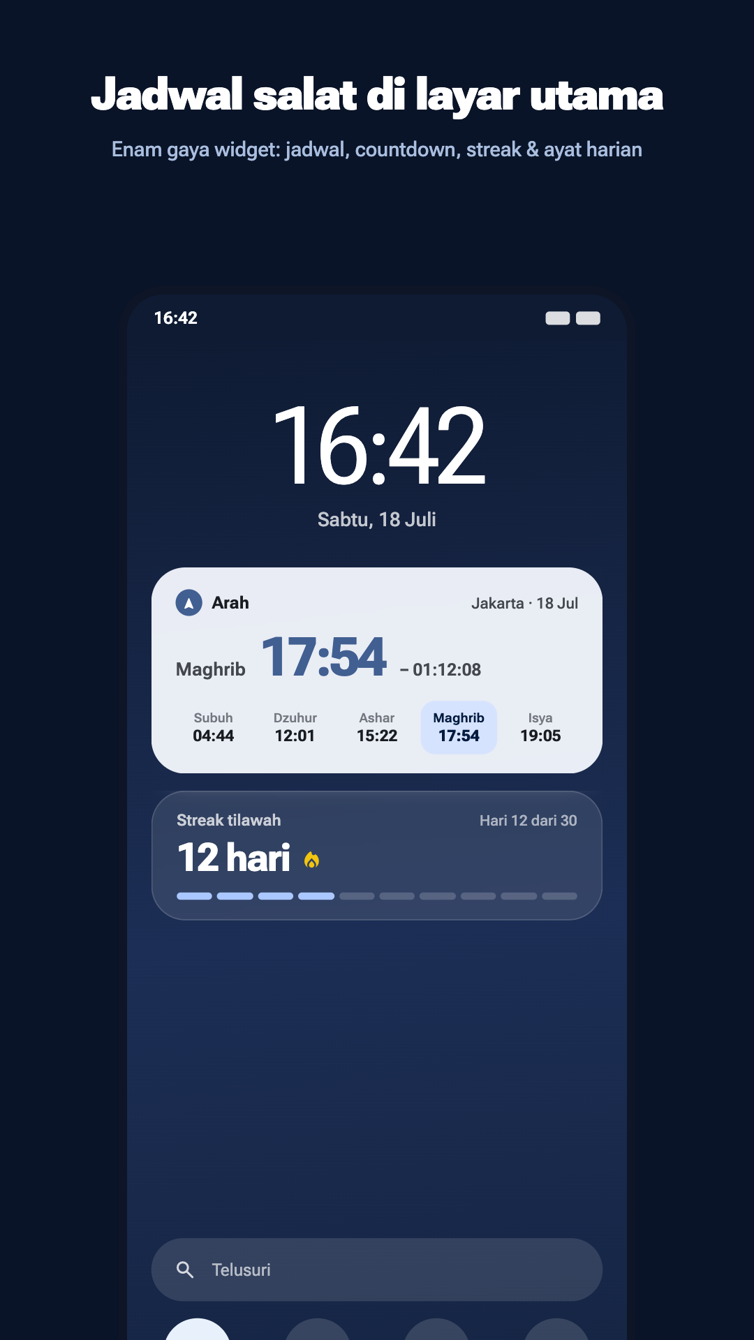 Arah home screen widget