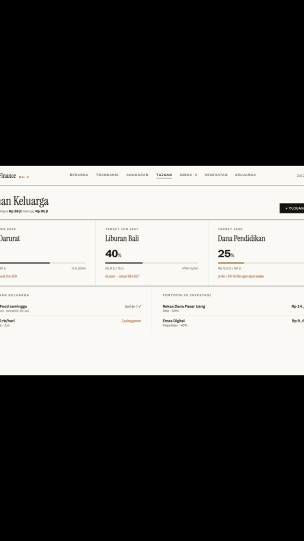 Family Finance 4 Ledger goals hub