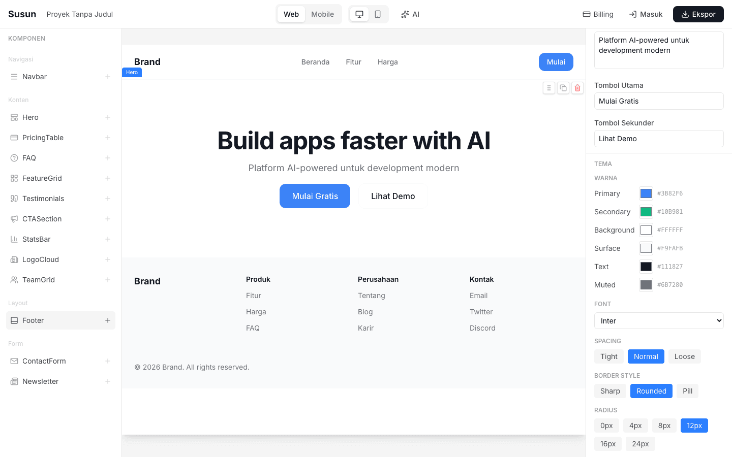 Susun global theme editor